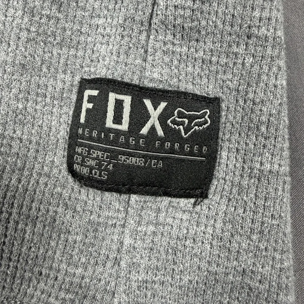 Fox Racing Small Grey and Black Long Sleeve Shirt‎ Casual Thermal Waffle